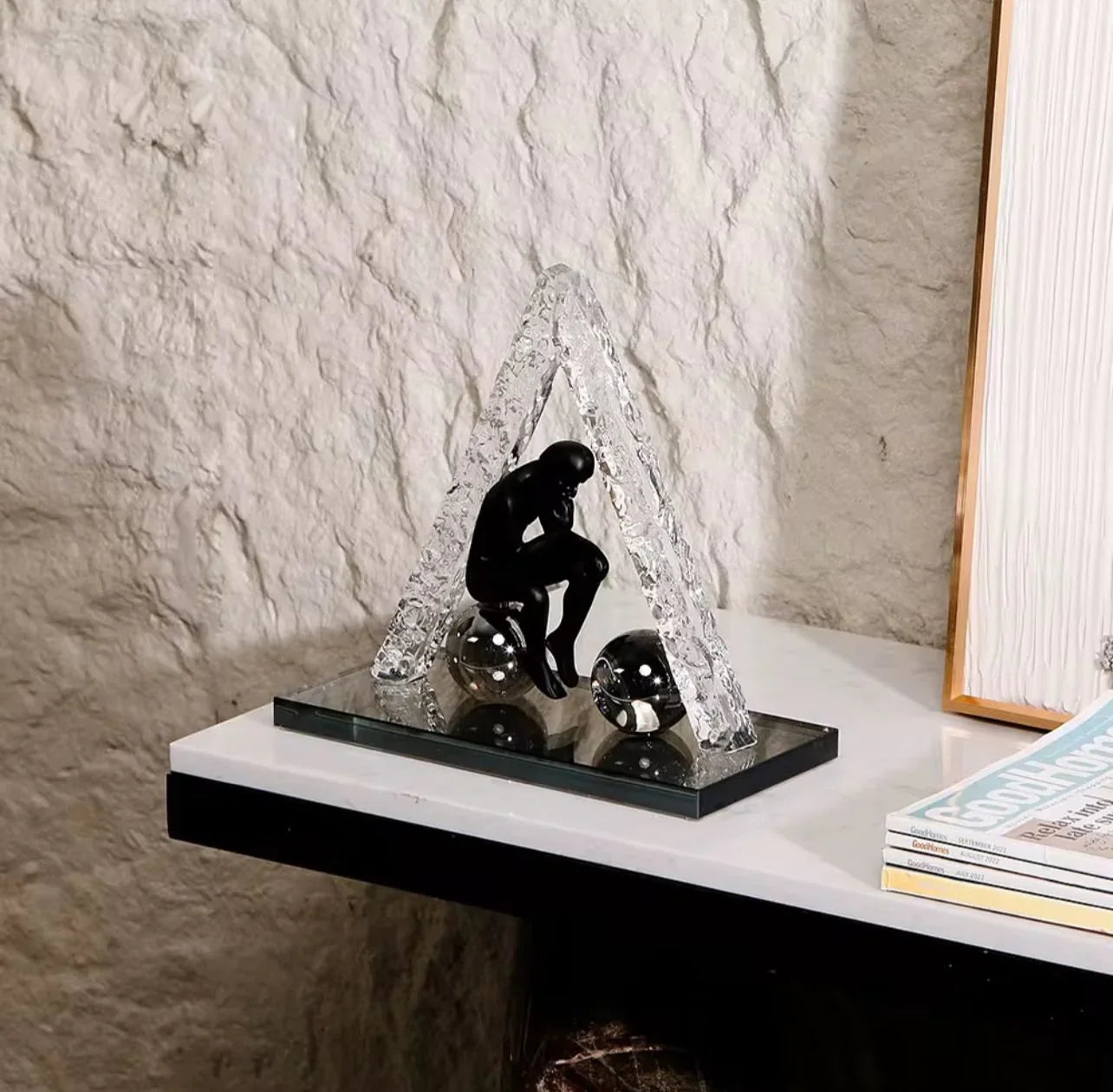 Human within crystal prism